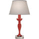 Ellie 27 inch 150 watt Gloss Red and Satin Nickel Table Lamp Portable Light