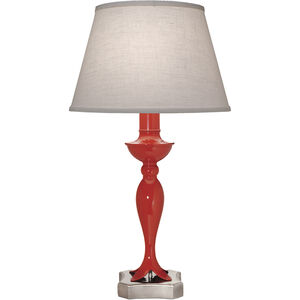 Ellie Gloss Red and Satin Nickel Acrylic Table