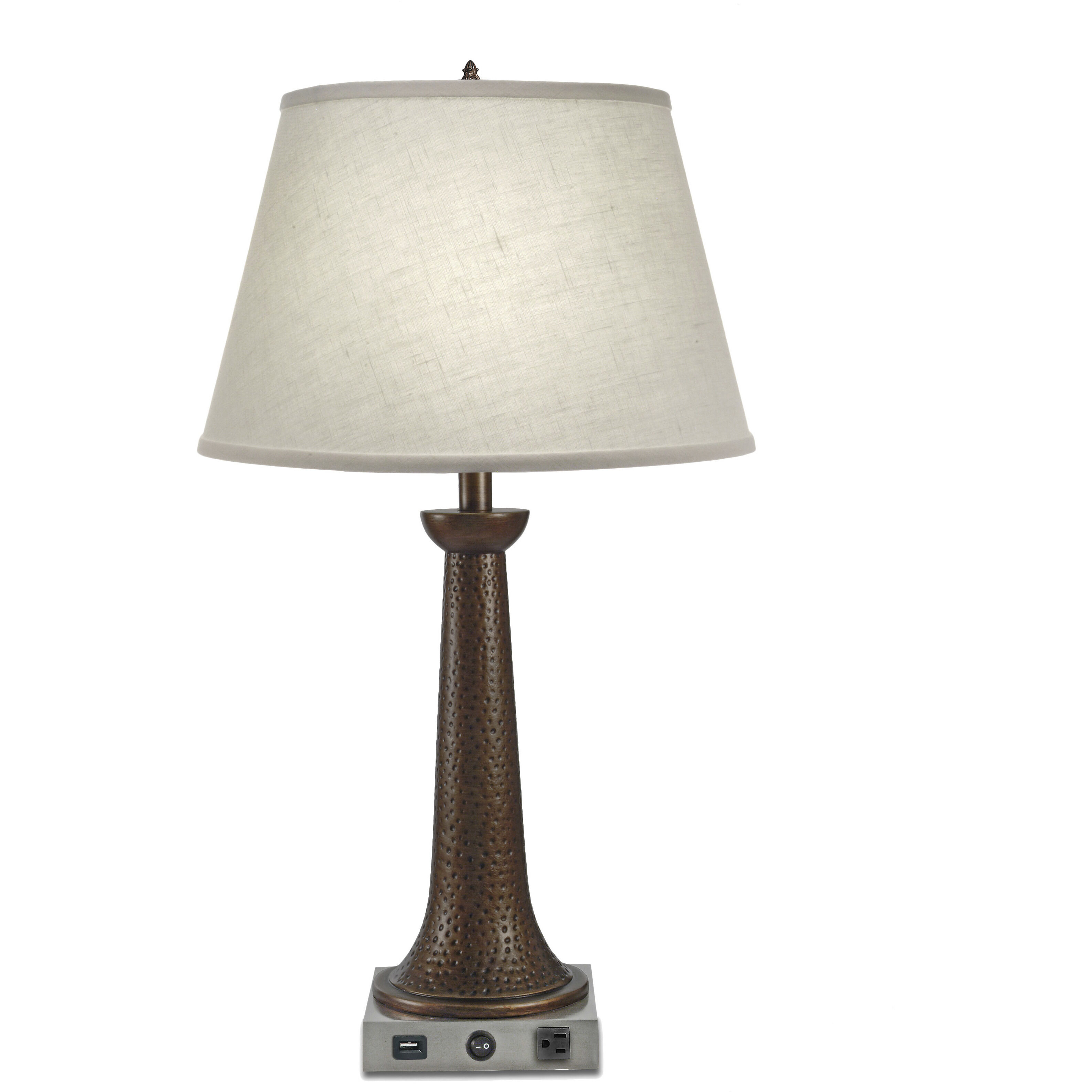 Ellie 30 inch Rust and Satin Nickel Table Lamp Portable Light