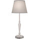 Ellie 28 inch 150.00 watt Gloss White and Satin Nickel Buffet Lamp Portable Light
