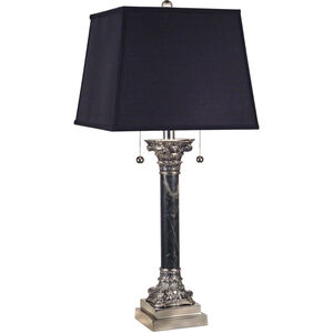 Ellie 33 inch 100.00 watt Polished Nickel and Black Table Lamp Portable Light in Polished Nickel with Black Antique