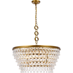 Nordic 6 Light 28 inch Brass Chandelier Ceiling Light