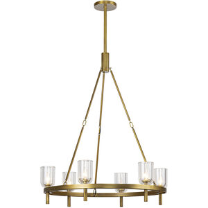 Lucian 6 Light 31.5 inch Vintage Brass Chandelier Ceiling Light