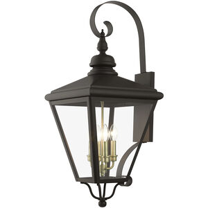 Adams 4 Light 14.25 inch Bronze with Antique Brass Finish Cluster Outdoor Extra Large Wall Lantern Wall Light