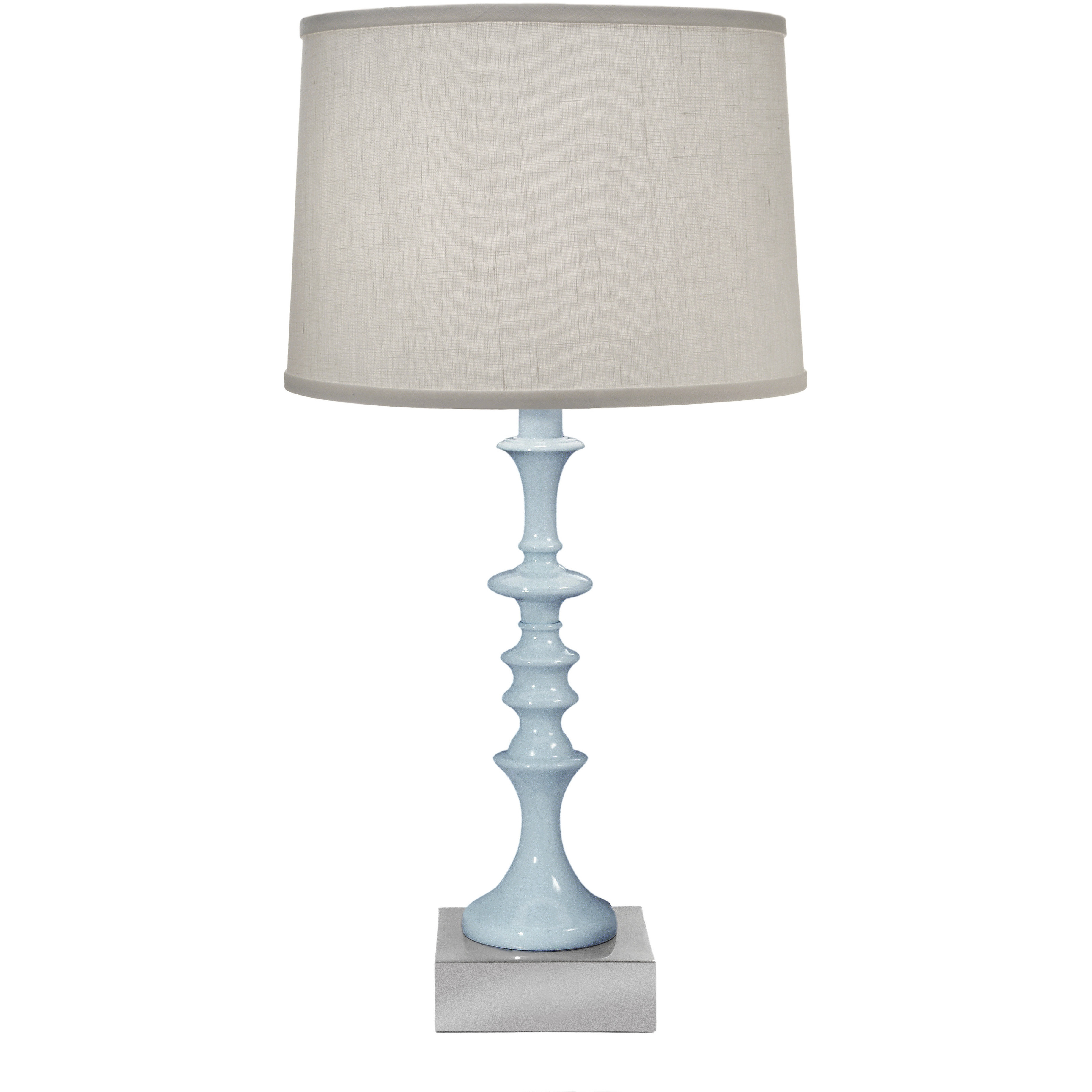 Ellie 27 inch 150 watt Light Blue and Satin Nickel Table Lamp Portable Light