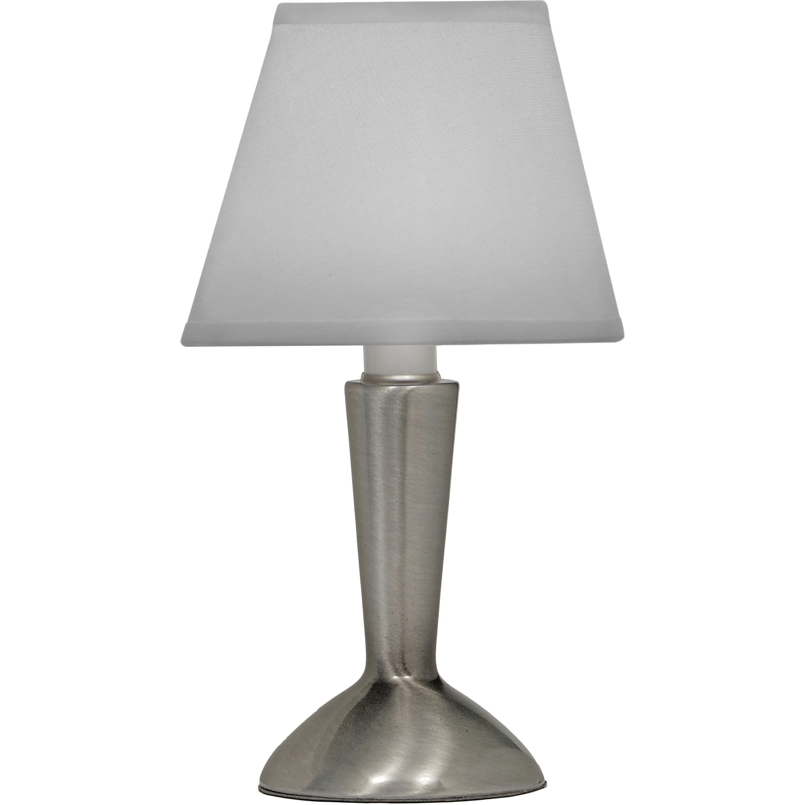 Ellie 10 inch Antique Nickel Candle Lamp Portable Light