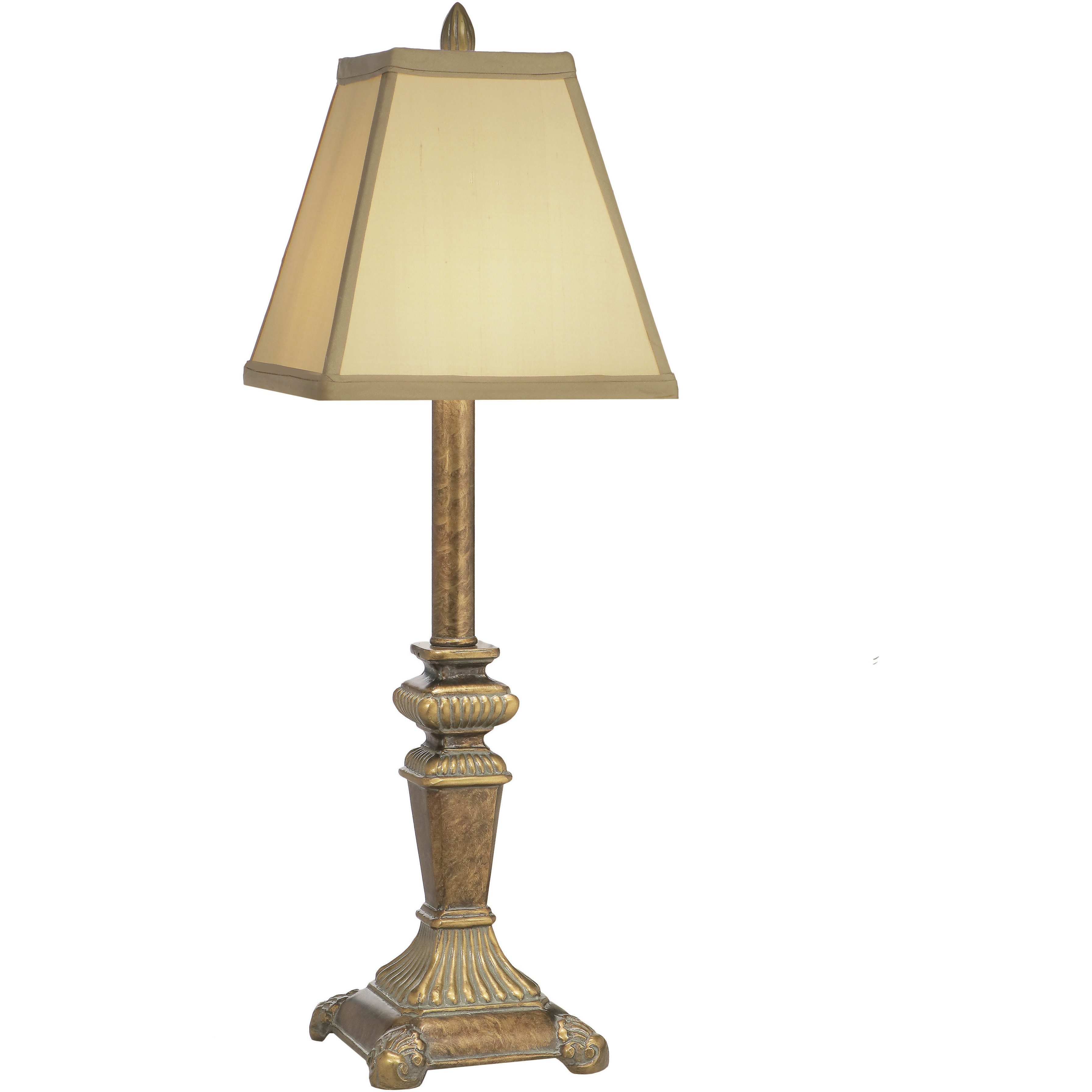 Ellie 25 inch Tortoise Shell Buffet Lamp Portable Light, Square