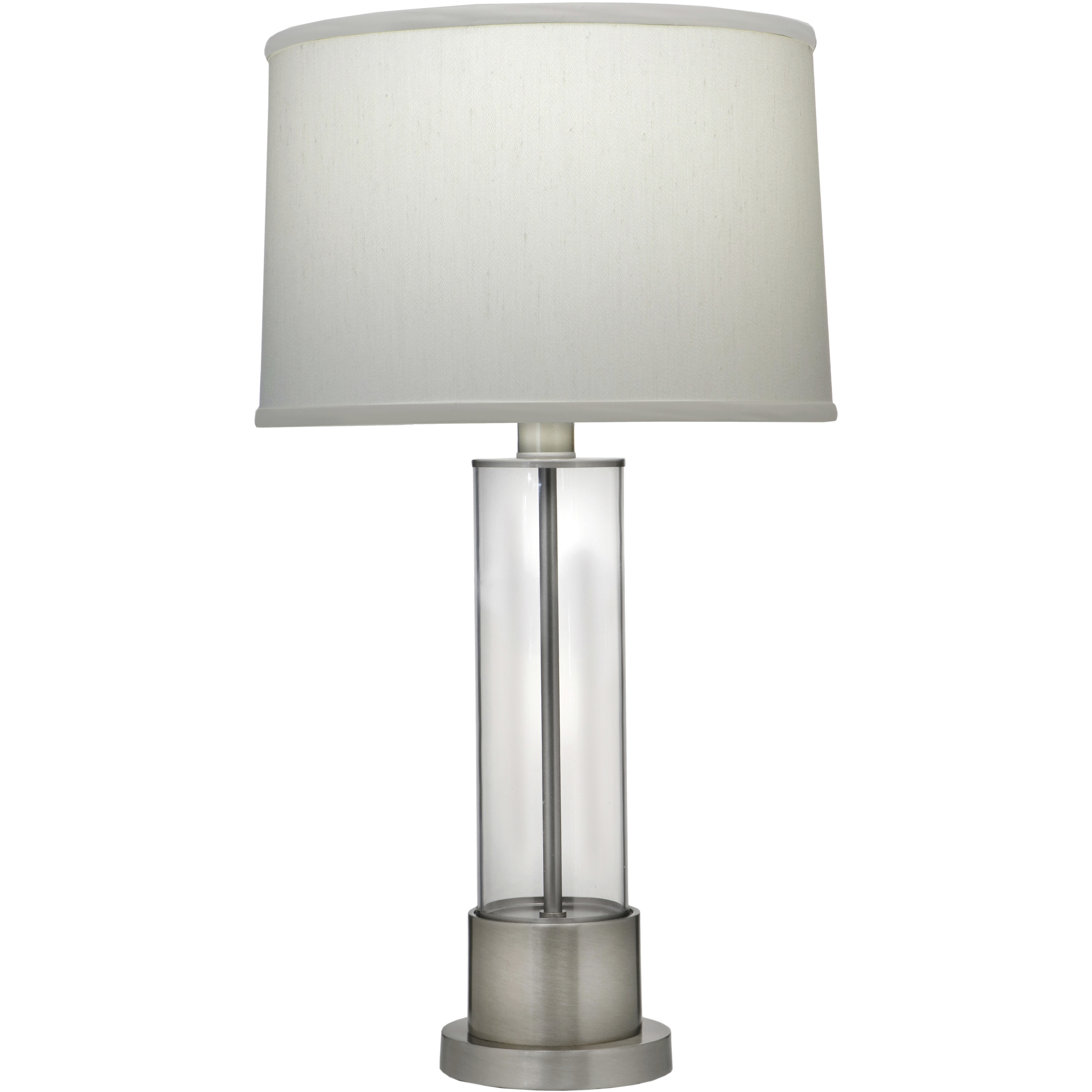 Ellie 27 inch Satin Nickel and Clear Acrylic Table Lamp Portable Light